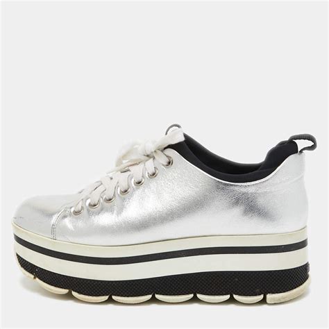 prada platform shoes silver|prada platform sneakers women.